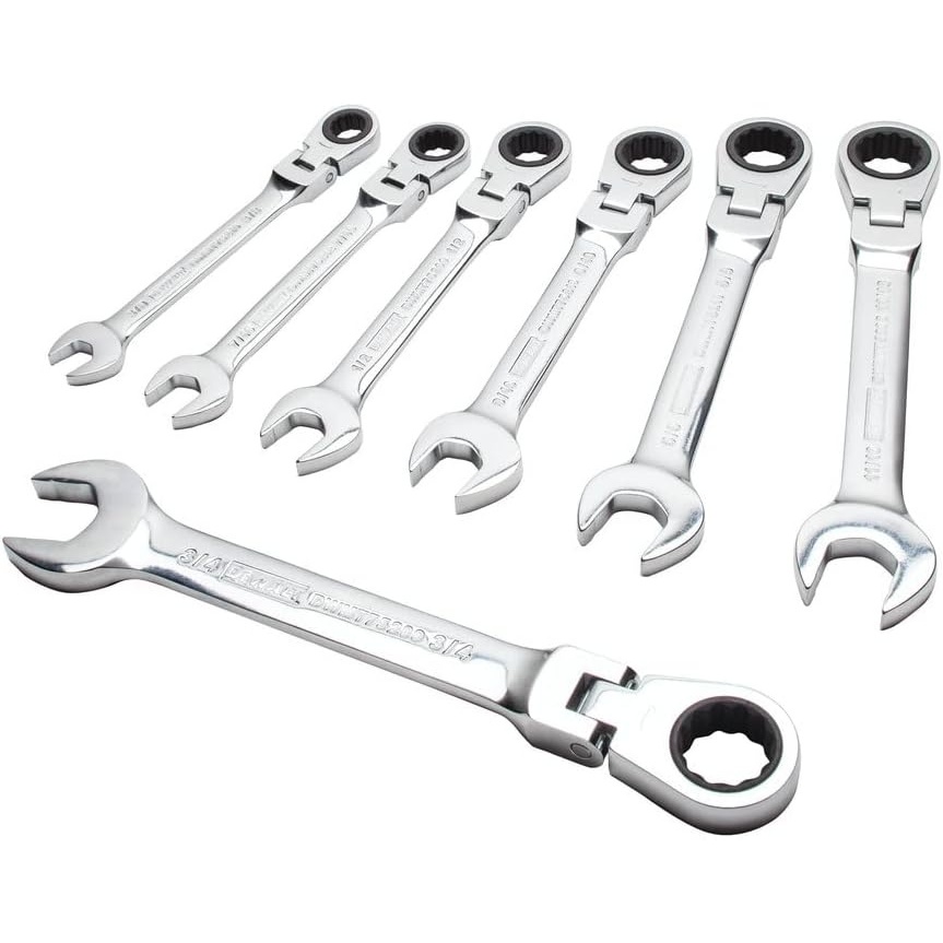 image:imageDEWALT Combination Ratcheting Wrench Set SAEStandard Wrenches Flex Head 7Piece DWMT74195