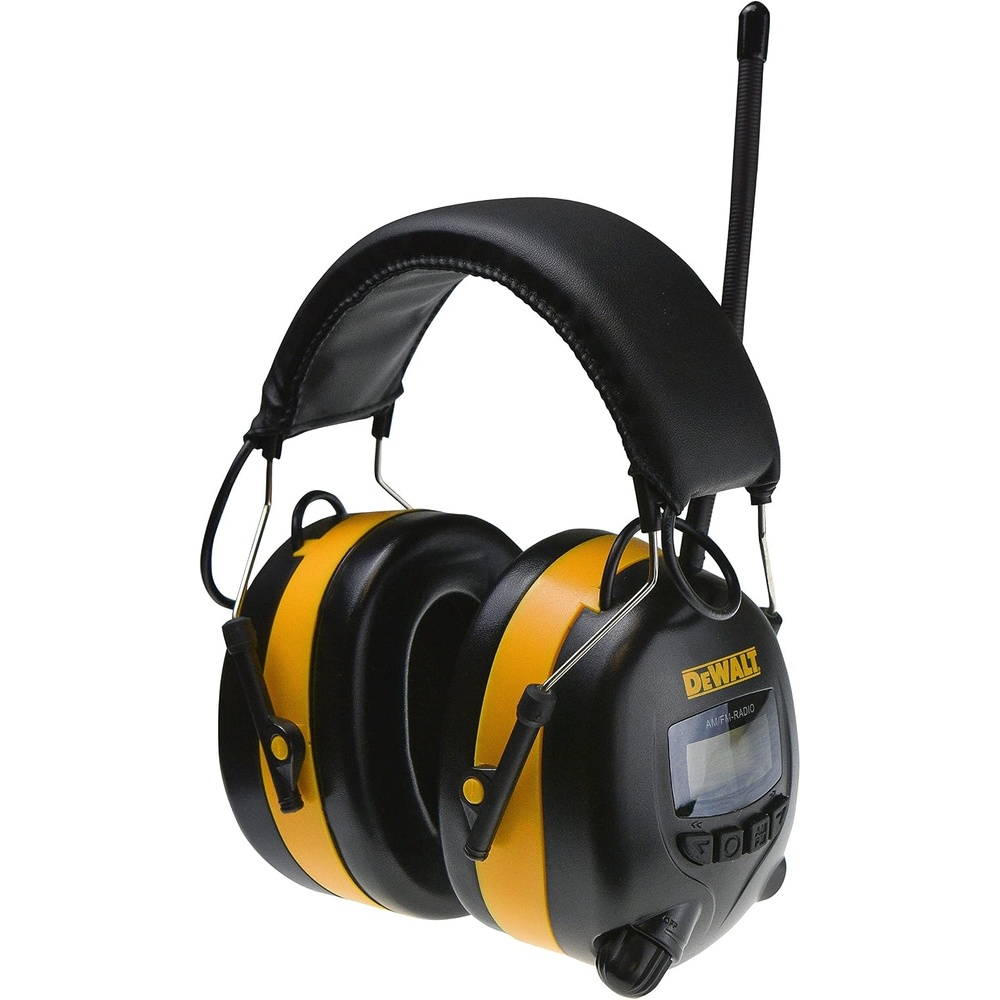 image:imageDEWALT DPG15 Hearing Protection Earmuffs with AMFM Radio LCD Display 8 Presets 35mm Aux NRR 25dB