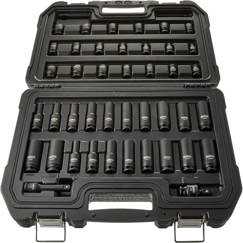 image:imageDEWALT Impact Socket Set Combination SAEMM 38Inch Drive 42Piece DWMT1924838 Drive
