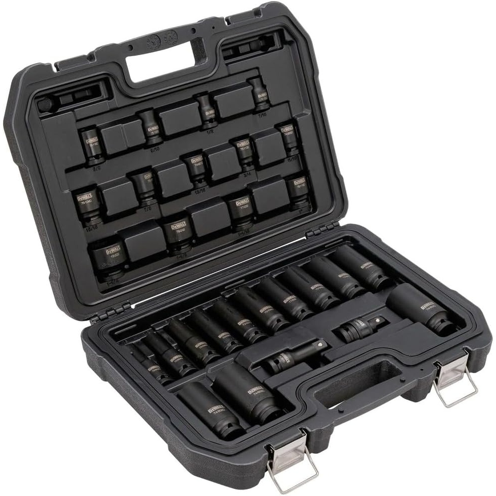 image:imageDEWALT Impact Socket Set SAE Combination Set 12Inch Drive 28Piece DWMT19244SAE