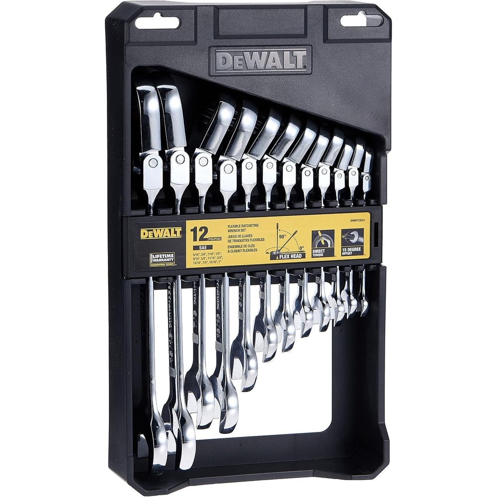 image:imageDEWALT Ratcheting Wrench Set SAE Flexible 12Piece DWMT19231One Size