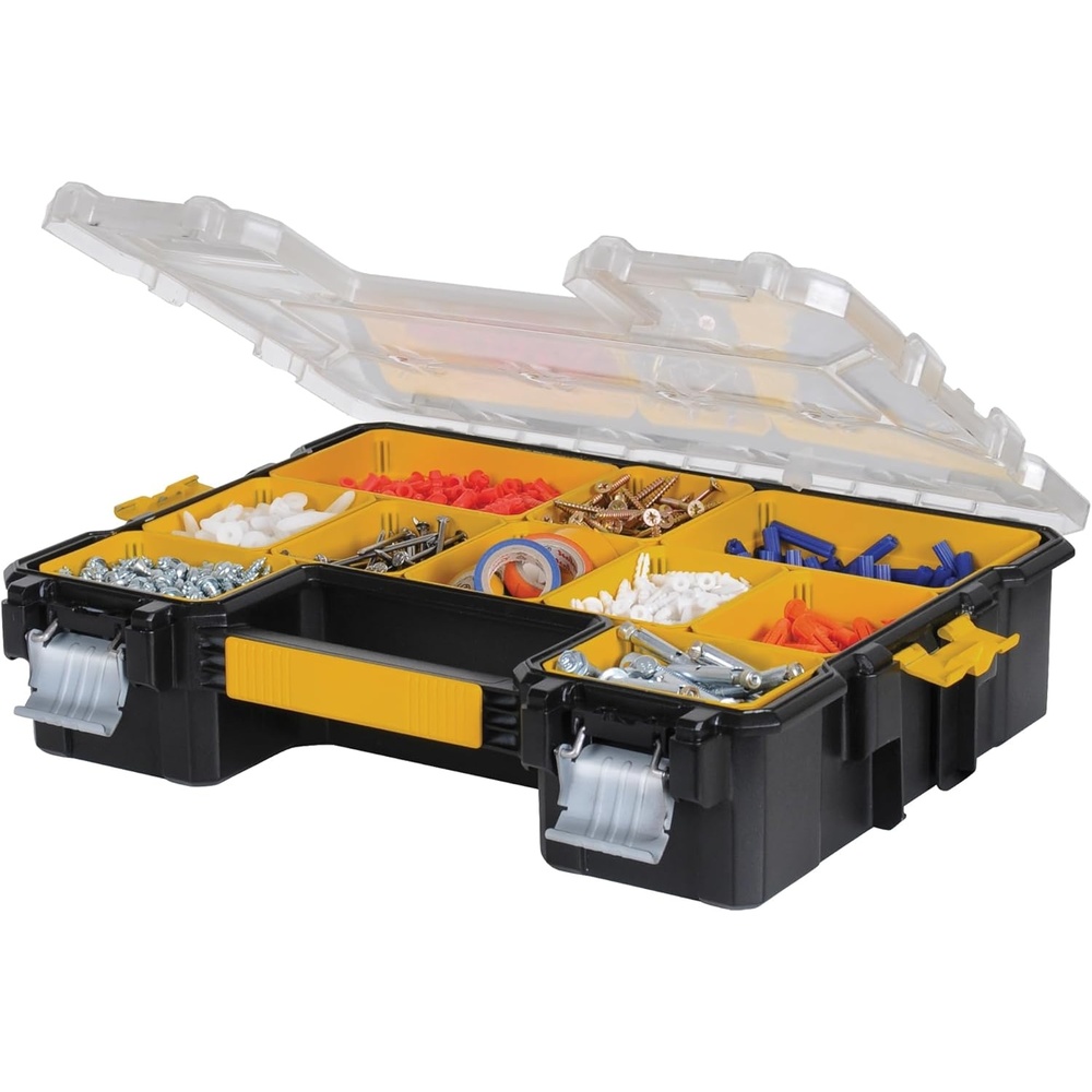 image:imageDEWALT Small Parts Organizer Hardware Storage Box with Removable Dividers 10Compartment DWST14825One Size