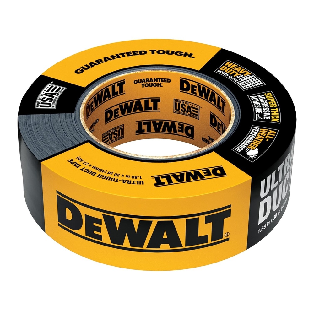image:imageDEWALT Ultra Tough Duct Tape 188 in x 30 yd Heavy Duty Ultra Strong Aggressive Adhesive AllWeather 2 Rolls Black188 in x 30 yd