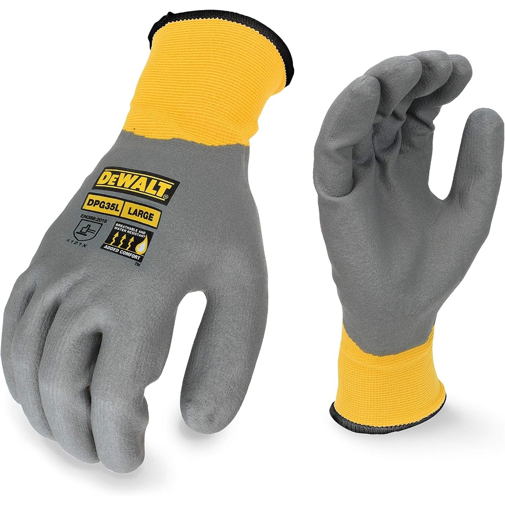 image:imageDEWALT UnisexAdult Dewalt Dpg35 Full Dip Waterresistant Breathable Work GloveMulti