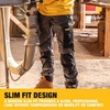 DEWALT Barstow Men’s Pro-Stretch, Water Resistant, Slim Fit, Holster Pocket, Utility Work Pants(Grey/Black)