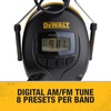 DEWALT DPG15 Hearing Protection Earmuffs with AM/FM Radio, LCD Display, 8 Presets, 3.5mm Aux, NRR 25dB