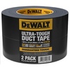 DEWALT Ultra Tough Duct Tape, 1.88 in x 30 yd, Heavy Duty, Ultra Strong, Aggressive Adhesive, All-Weather, 2 Rolls, Black(30-Yard Roll)
