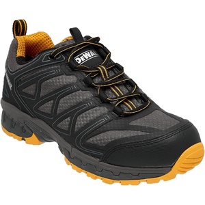 DEWALT Boron Men’s Lightweight Aluminum Toe Safety Work Shoes – Slip Resistant, Breathable Mesh, ASTM Certified, Comfortable for Construction & Warehouse(Black/Yellow)