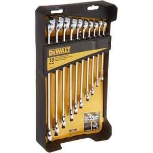 DEWALT Combination Wrench Set, SAE, 10 Piece (DWMT72167)(SAE/MM  10 Piece Set)