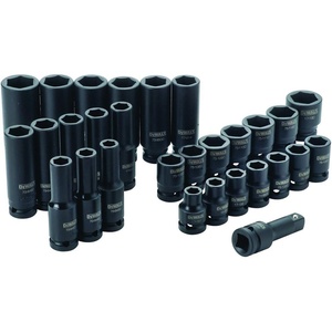 DEWALT Impact Socket Set, SAE, Combination Set, 1/2-Inch Drive, 28-Piece (DWMT19244)(Metric)