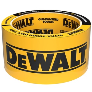 DEWALT Ultra Tough Duct Tape, 1.88 in x 30 yd, Heavy Duty, Ultra Strong, Aggressive Adhesive, All-Weather, 2 Rolls, Black(10-yard Single Roll)
