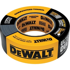 DEWALT Ultra Tough Duct Tape, 1.88 in x 30 yd, Heavy Duty, Ultra Strong, Aggressive Adhesive, All-Weather, 2 Rolls, Black(1.88 in x 30 yd (Pack of 12))