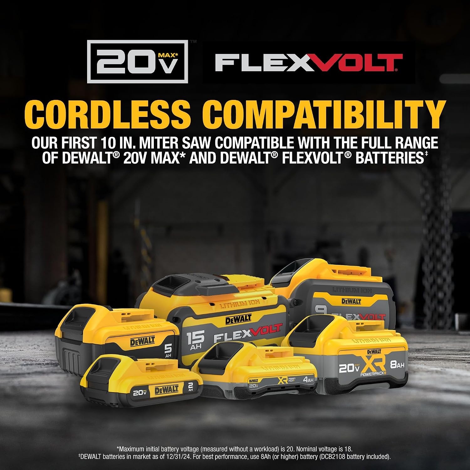 image:imageDEWALT 20V MAX 714Inch Miter Saw Cordless DCS361M120V 10IN Miter Saw