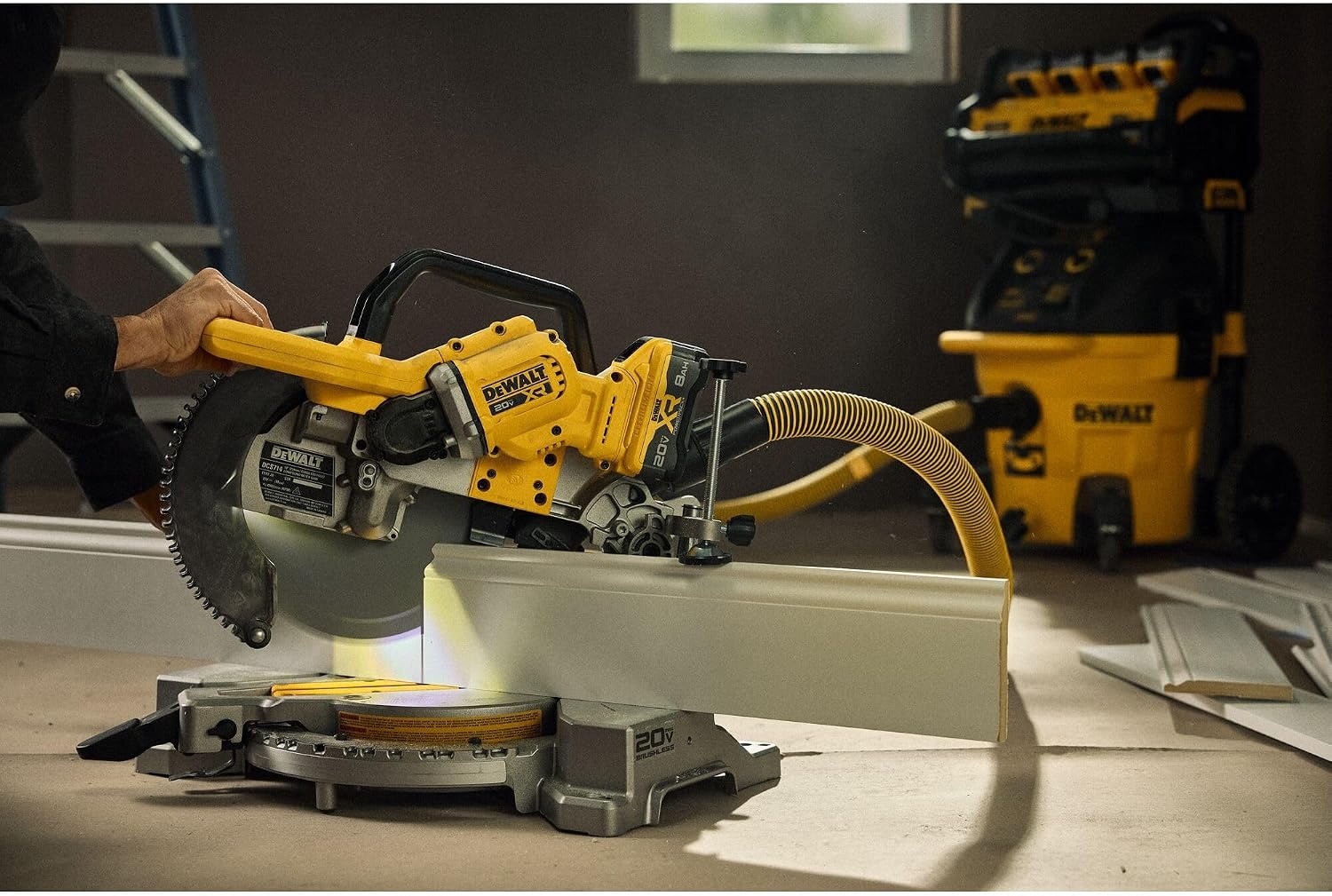image:imageDEWALT 20V MAX 714Inch Miter Saw Cordless DCS361M120V 10IN Miter Saw