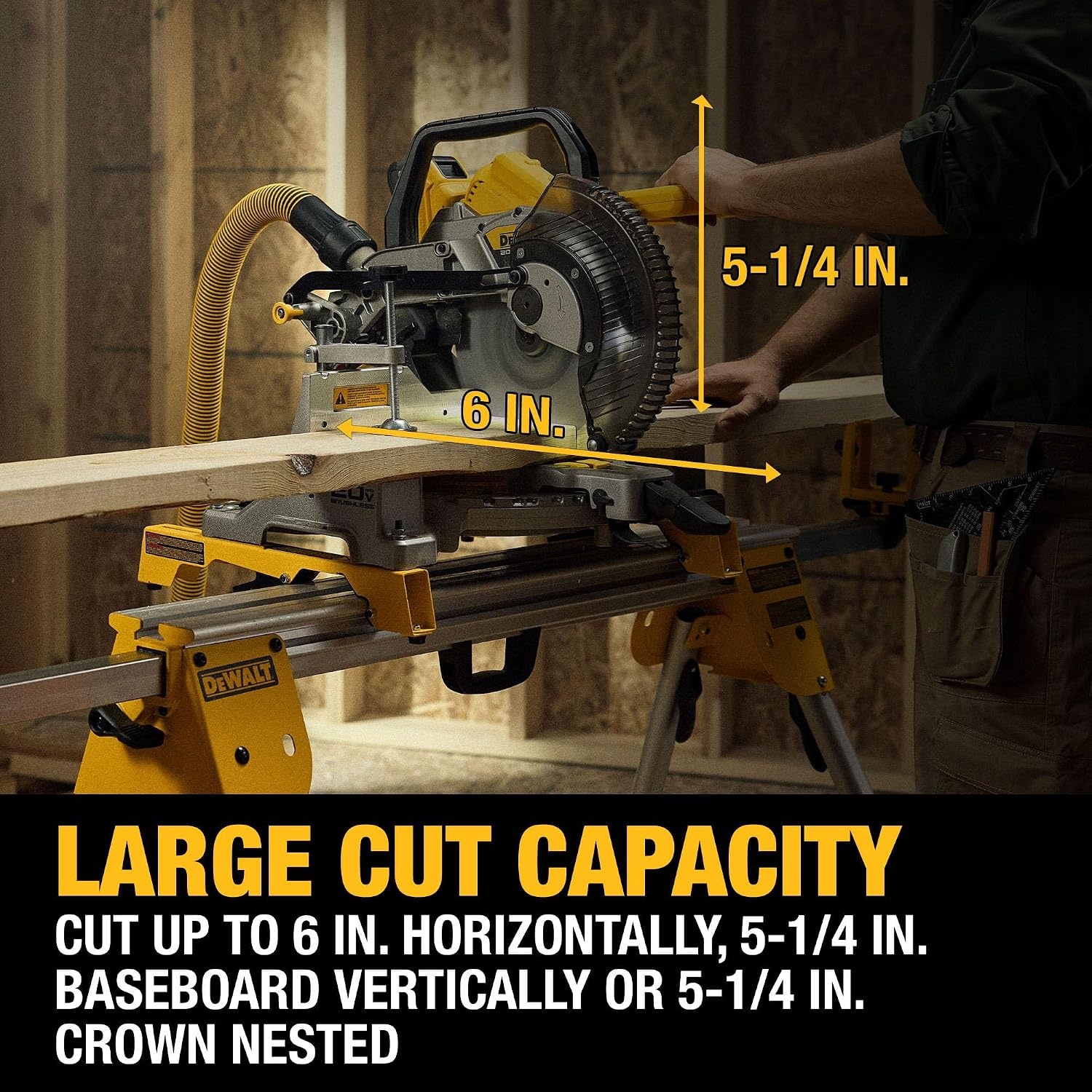 image:imageDEWALT 20V MAX 714Inch Miter Saw Cordless DCS361M120V 10IN Miter Saw