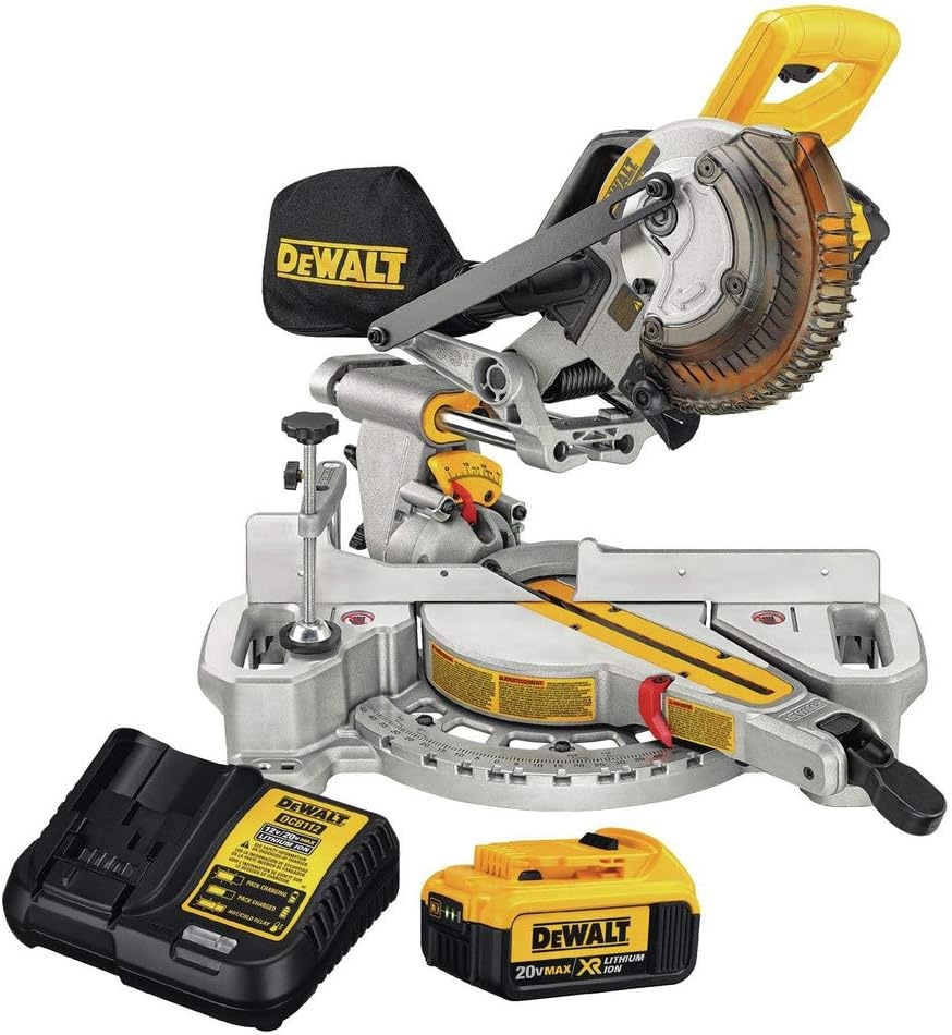 image:imageDEWALT 20V MAX 714Inch Miter Saw Cordless DCS361M120V 714Inch Miter Saw