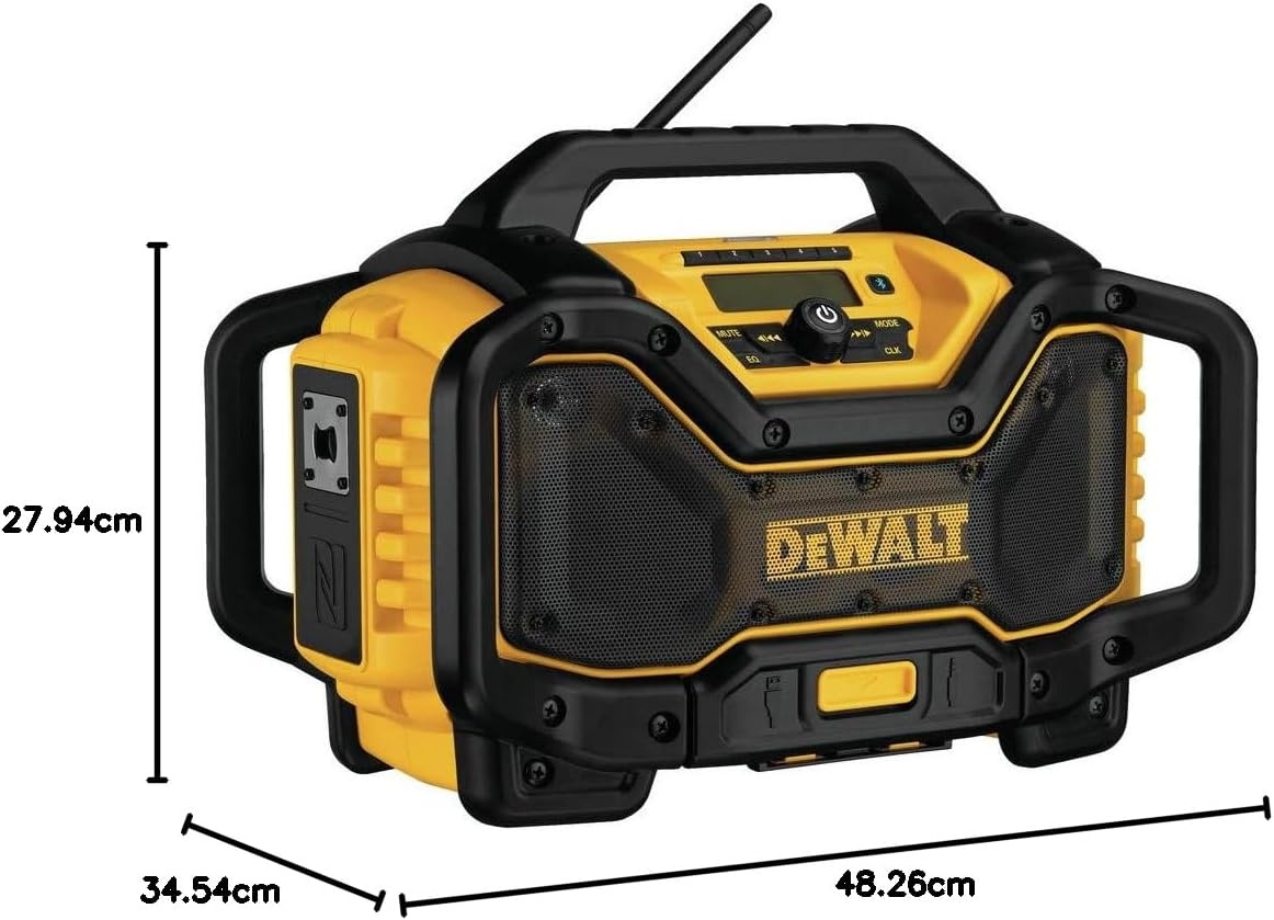 image:imageDEWALT 20V MAX Bluetooth Radio 100 ft Range Portable for Jobsites DCR025Jobsite Radio Only