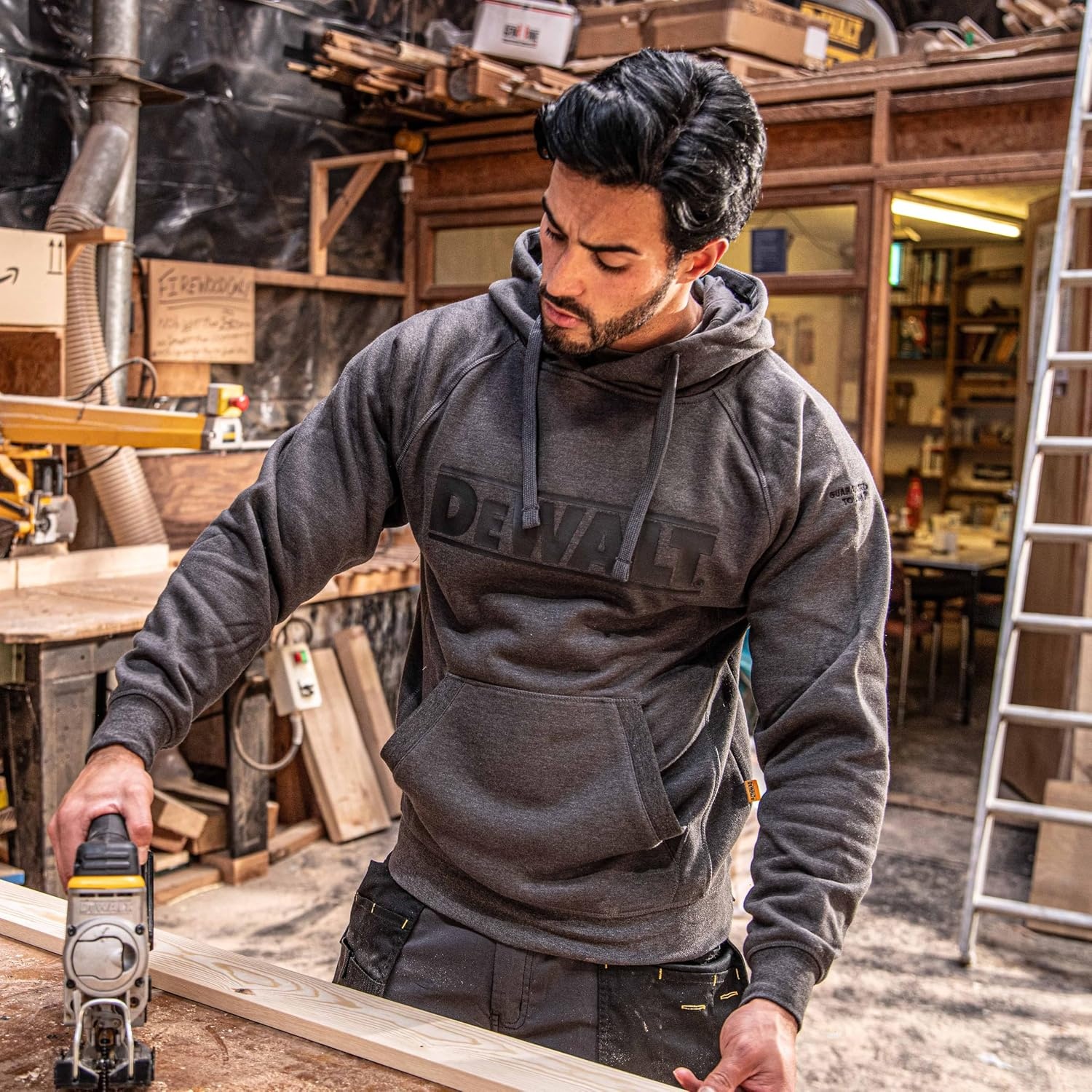 image:imageDewalt Brand Carrier Hoodie Dxww50015 Polycotton MenCharcoal Grey