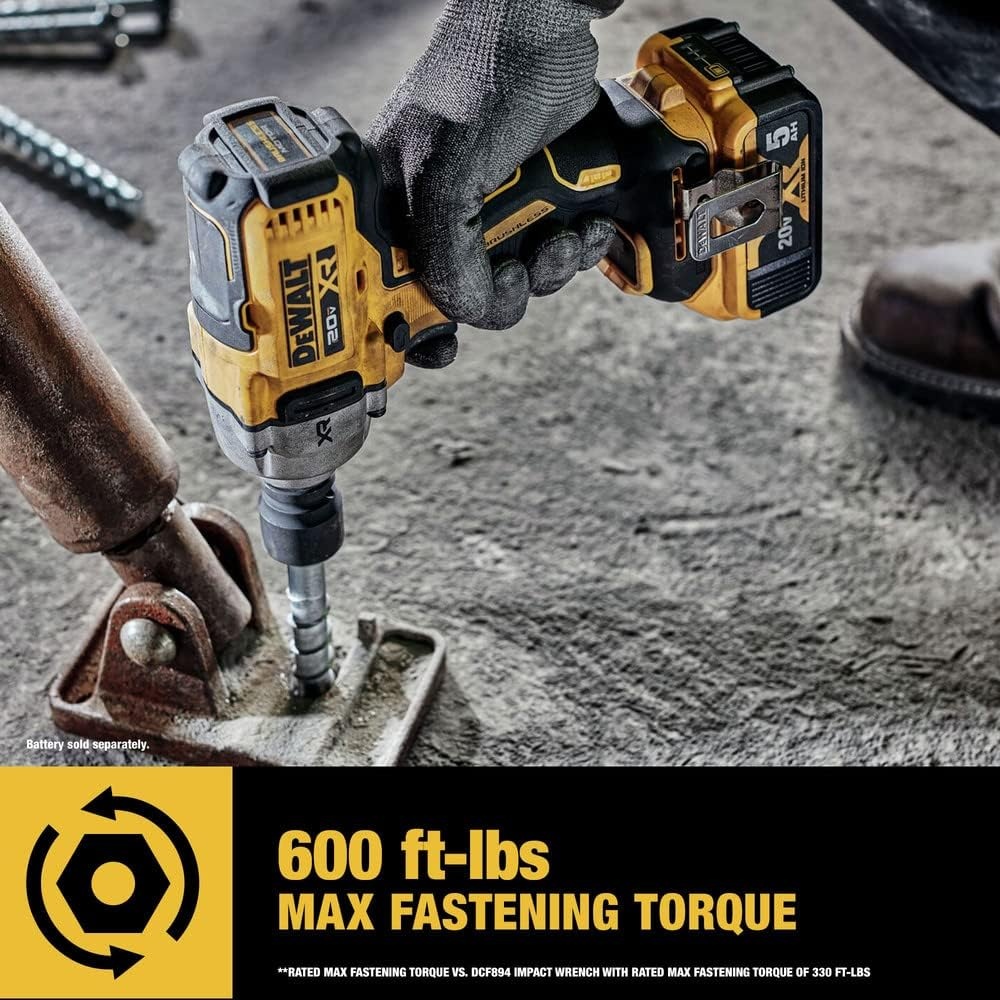 image:imageDEWALT 20V MAX Cordless Impact Wrench 12 Hog Ring Includes LED Work Light and Belt Clip Bare Tool Only DCF891B