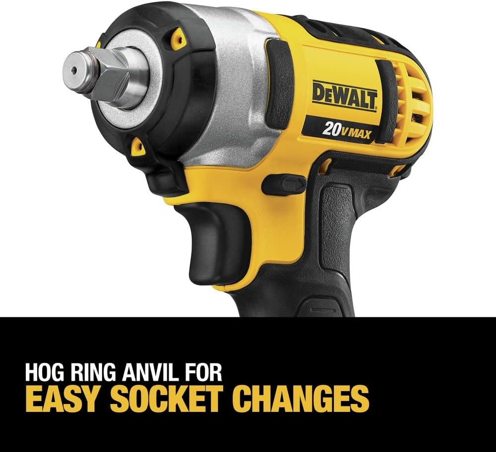 image:imageDEWALT 20V MAX Cordless Impact Wrench Kit with Hog Ring 38Inch DCF883M2Impact Wrench Kit Only