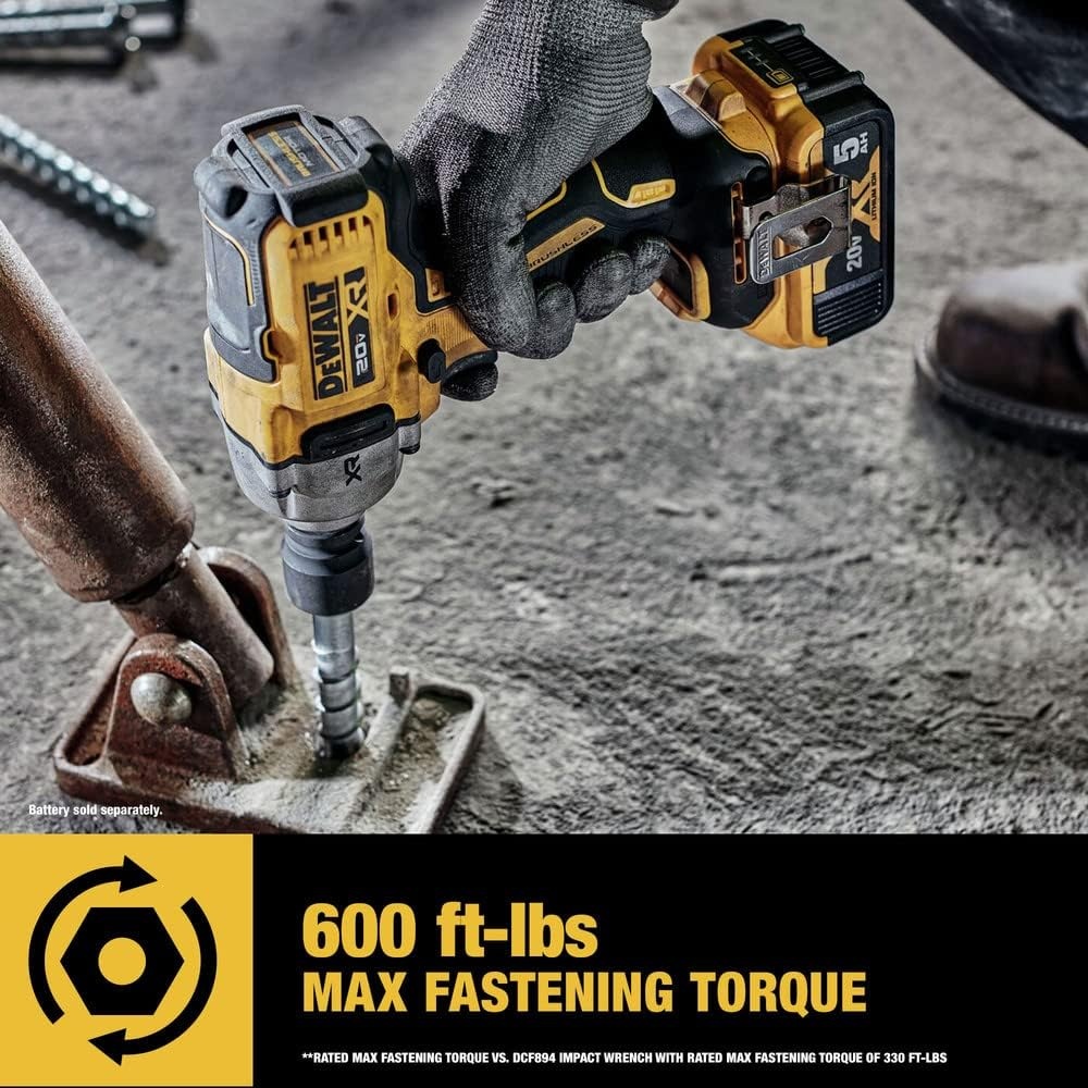 image:imageDEWALT 20V MAX Impact Wrench Cordless 12 inch 2 Batteries and Charger Included DCF891P2 600 FtLbs Fastening and 800 FtLbs Breakaway Precision Wrench Includes 250ah Batteries Charger and Bag 2 Batteries