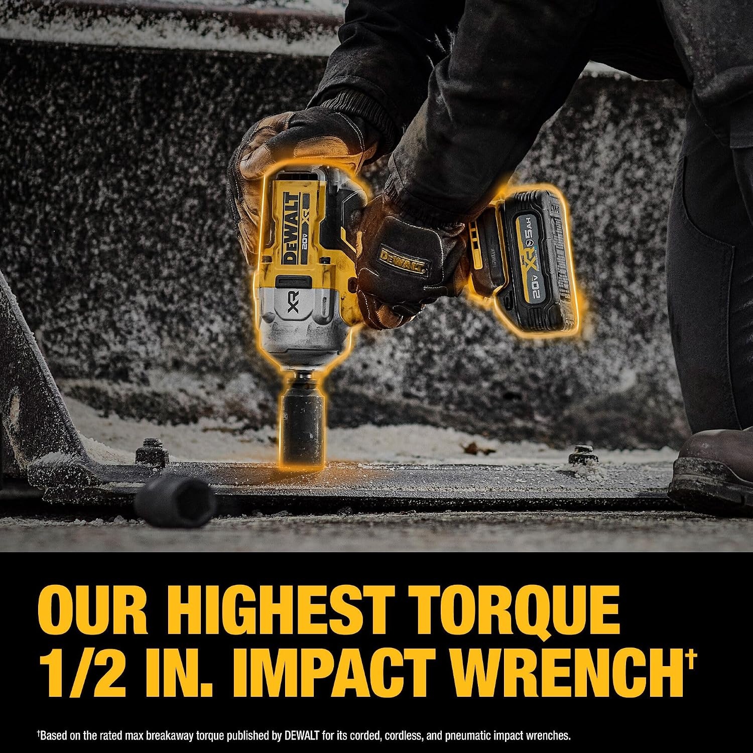 image:imageDEWALT 20V MAX XR 12 Inch Cordless Impact Wrench Kit with Hog Ring Anvil Battery and Charger Included DCF961GP1Kit with Battery