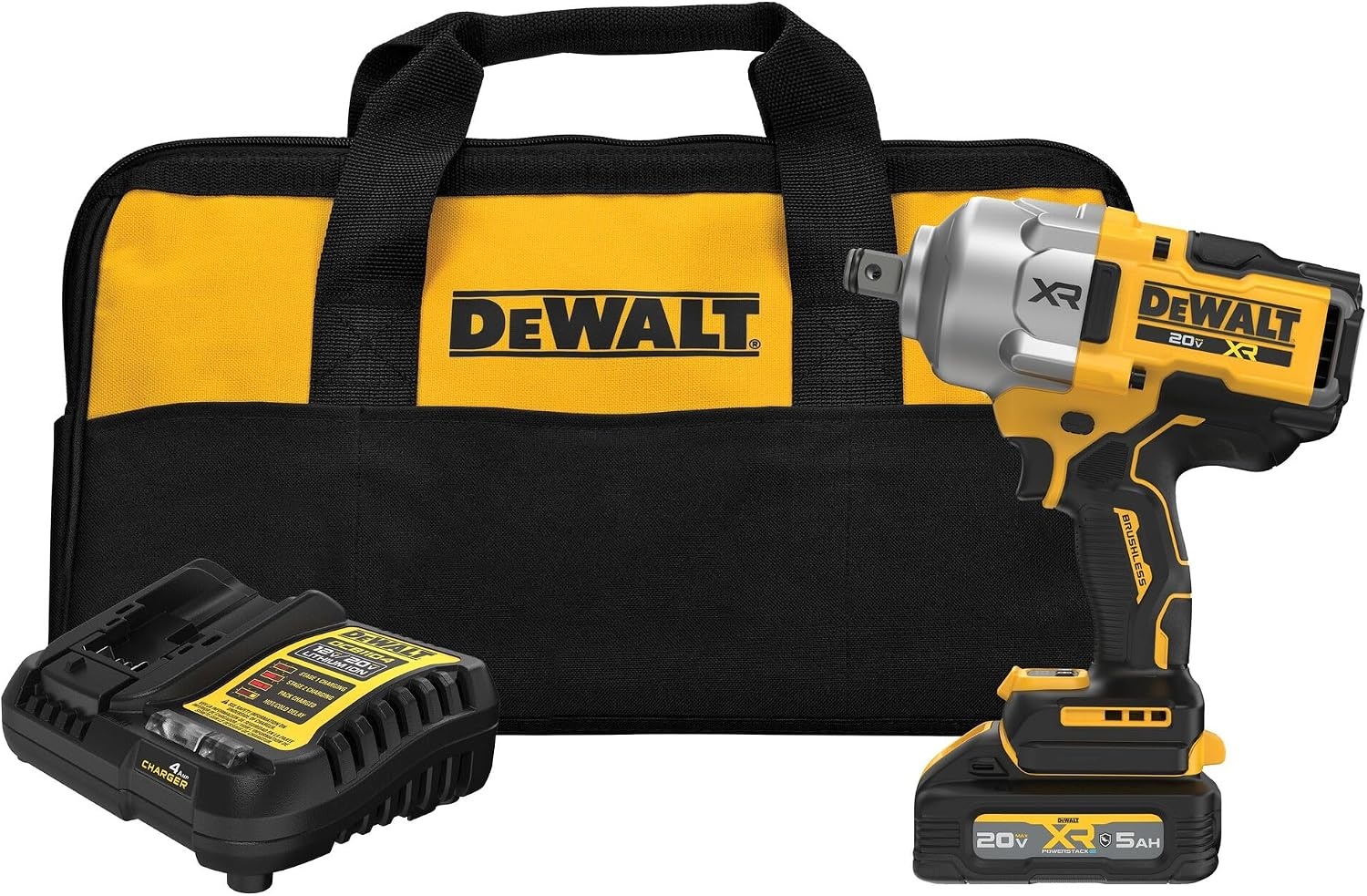 image:imageDEWALT 20V MAX XR 34 Inch Cordless Impact Wrench Kit with POWERSTACK Battery and Charger DCF964GH1