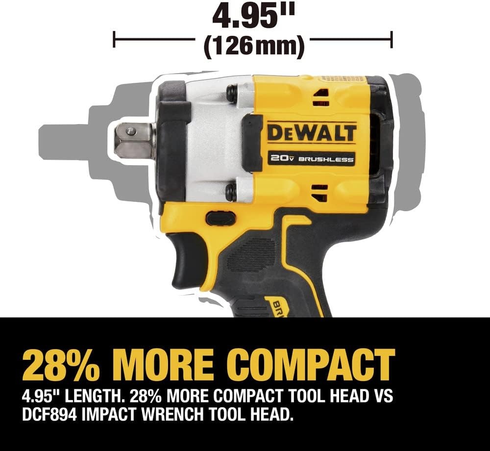 image:imageDEWALT ATOMIC 20V MAX 12 in Cordless Impact Wrench with Detent Pin Anvil Tool Only DCF922B