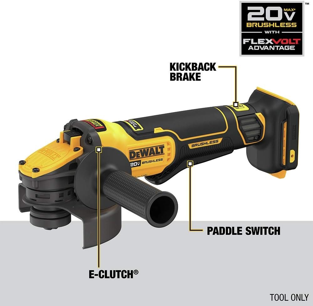 image:imageDEWALT FLEXVOLT ADVANTAGE 20V MAX Angle Grinder Paddle Switch 412Inch to 5Inch Tool Only DCG416B 412Inch to 5Inch Tool Only DCG416B