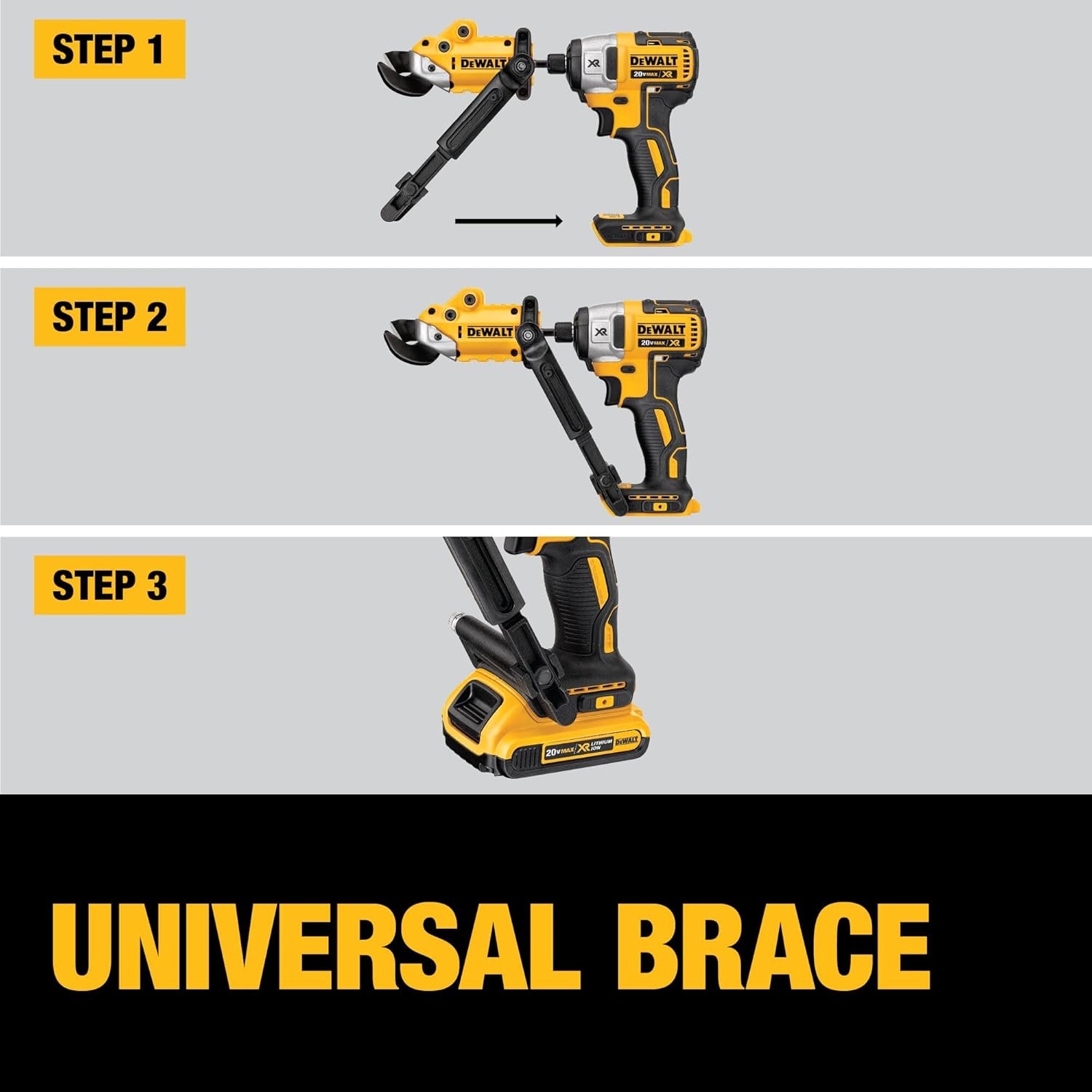 image:imageDEWALT Metal ShearCutter Drill Attachment Impact Ready 360 Degree Pivoting Head Cuts 18GA Material DWASHRIRYellow Black