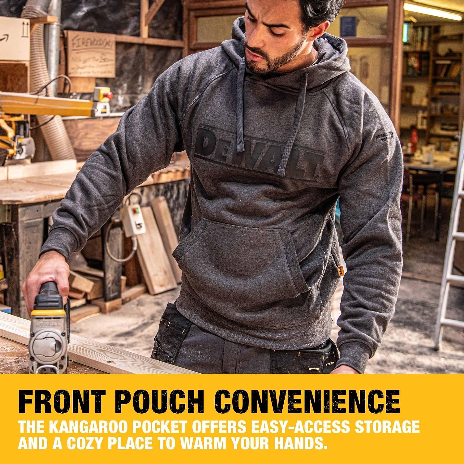 image:imageDEWALT Rexburg Mens Water Resistant Cottonpoly Heavy Duty Work HoodieCharcoal