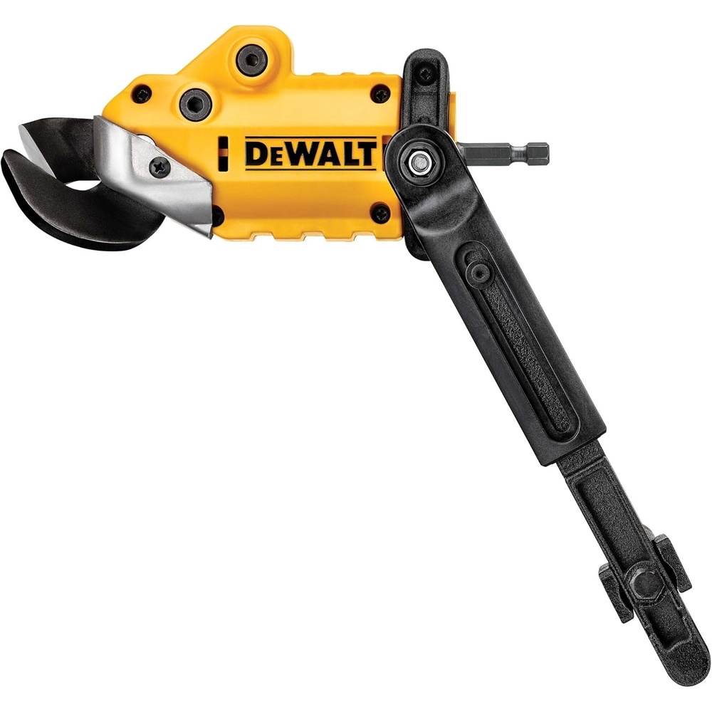 image:imageDEWALT Metal ShearCutter Drill Attachment Impact Ready 360 Degree Pivoting Head Cuts 18GA Material DWASHRIRYellow Black