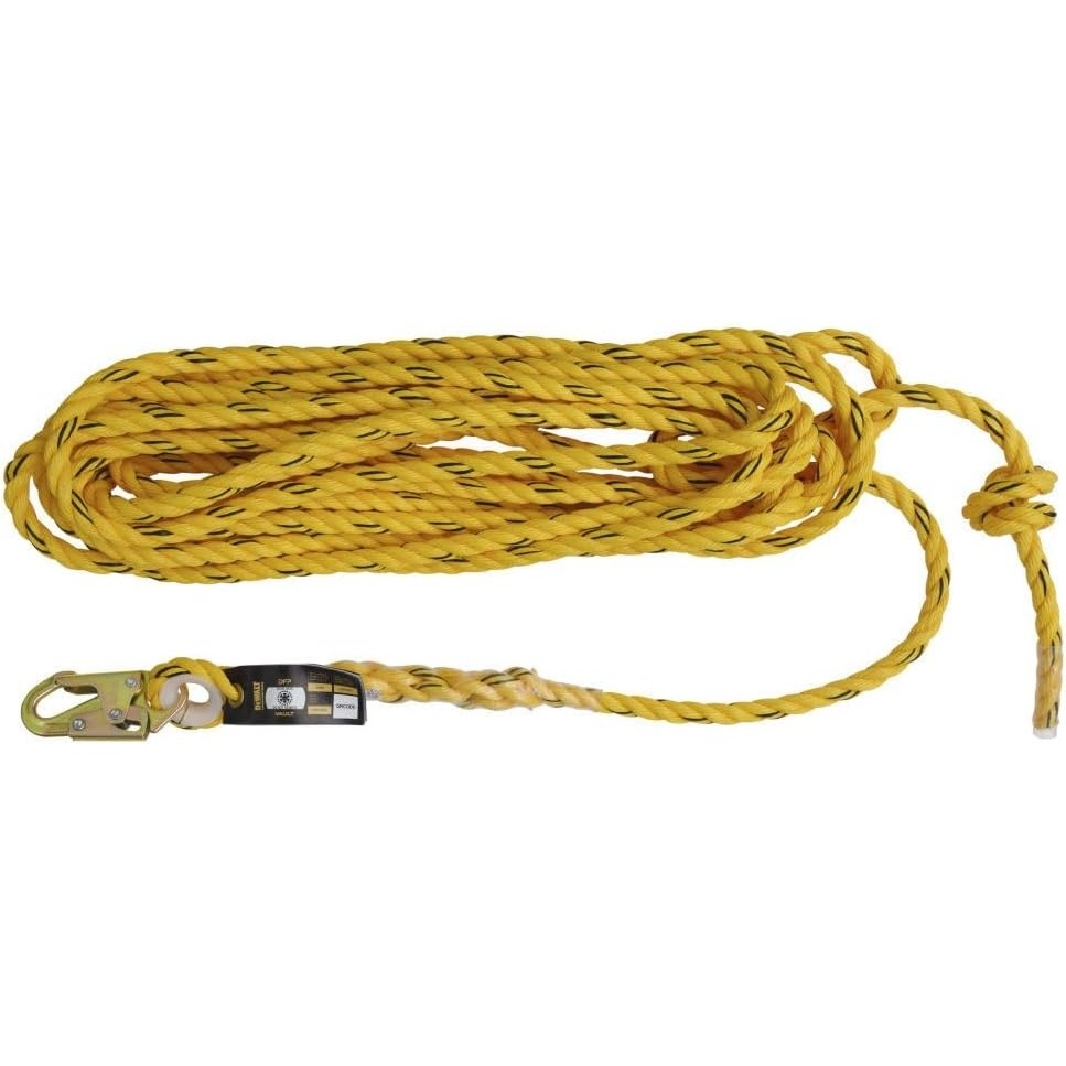 image:imageDEWALT Vertical Lifeline Polysteel Rope Snap Hook with Tapered End Fall Protection Line Kit Roofing Safety Equipment 50 Ft