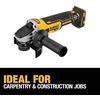DEWALT 20V MAX* XR Angle Grinder with Kickback Brake, Slide Switch, 4-1/2-Inch, Tool Only (DCG405B)