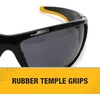 DEWALT DPG94-2C Dominator Z87+ Safety Glasses – Black Full Frame & Smoke Lens – Rubber Temples & Nosepiece – 1 Pair