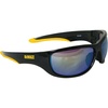 DEWALT DPG94-YC Dominator™ Z87+ Safety Glasses – Black Full Frame & Yellow Mirror Lens – Rubber Temples & Nosepiece – 1 Pair