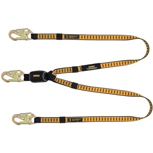 DEWALT 6 Ft. Lanyard, Twin, External Absorber, with Snap Hooks on Both Ends(Twin  External Absorber  with Snap Hooks on Both Ends)