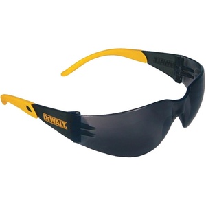 DEWALT DPG54-2C Protector™ Protective Eyewear – ANSI Z87.1+ Impact Rated – Lightweight Universal-Fit Frame – Flexible Rubber Temples – Smoke Lens – 1 Pair(Smoke / Yellow)