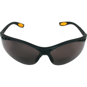 DEWALT DPG59 Reinforcer Rx-Bifocal High Performance Protective Eyeware with Rubber Temples and Protective Eyeglass Sleeve – Smoke Lens, 2.5 Diopter(Black Frame  Smoke Lens)