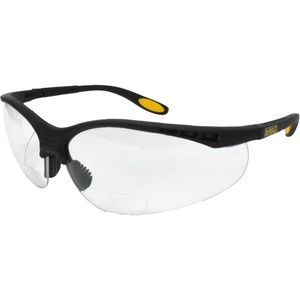 DEWALT DPG59-125C Reinforcer Rx-Bifocal 2.5 Clear Lens High Performance Protective Safety Glasses with Rubber Temples and Protective Eyeglass Sleeve(Black Frame  Clear Lens)