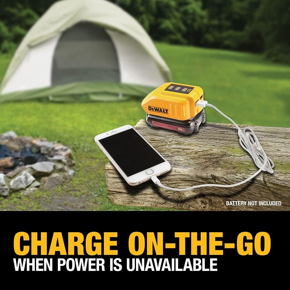 image:imageDEWALT 12V20V MAX USB Charger with 2 Ports and State of Charge IndicatorDCB090