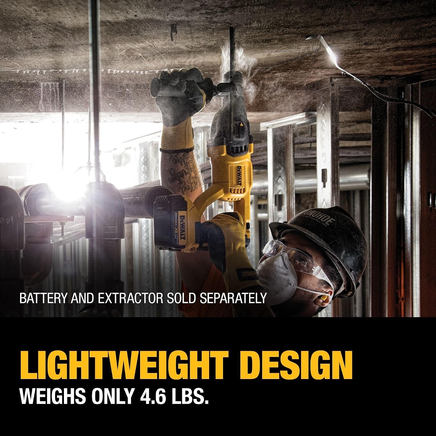 image:imageDEWALT 20V MAX SDS Plus 1 Inch Cordless Rotary Hammer with DHandle Bare Tool Only DCH133BRotary Hammer Drill Only