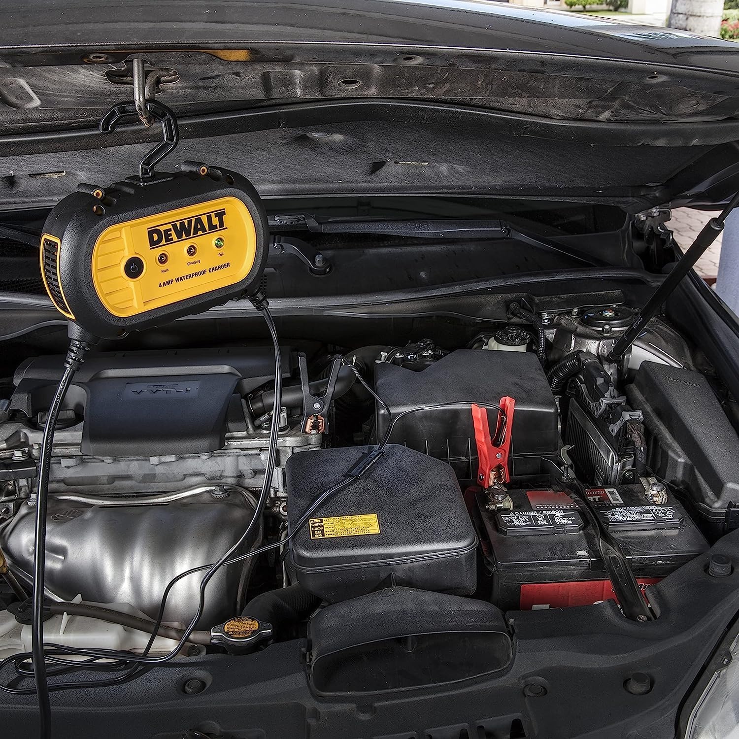 image:imageDEWALT DXAEWPC4 Fully Automatic 4 Amp 12V Waterproof Battery ChargerMaintainer with Cable Clamps