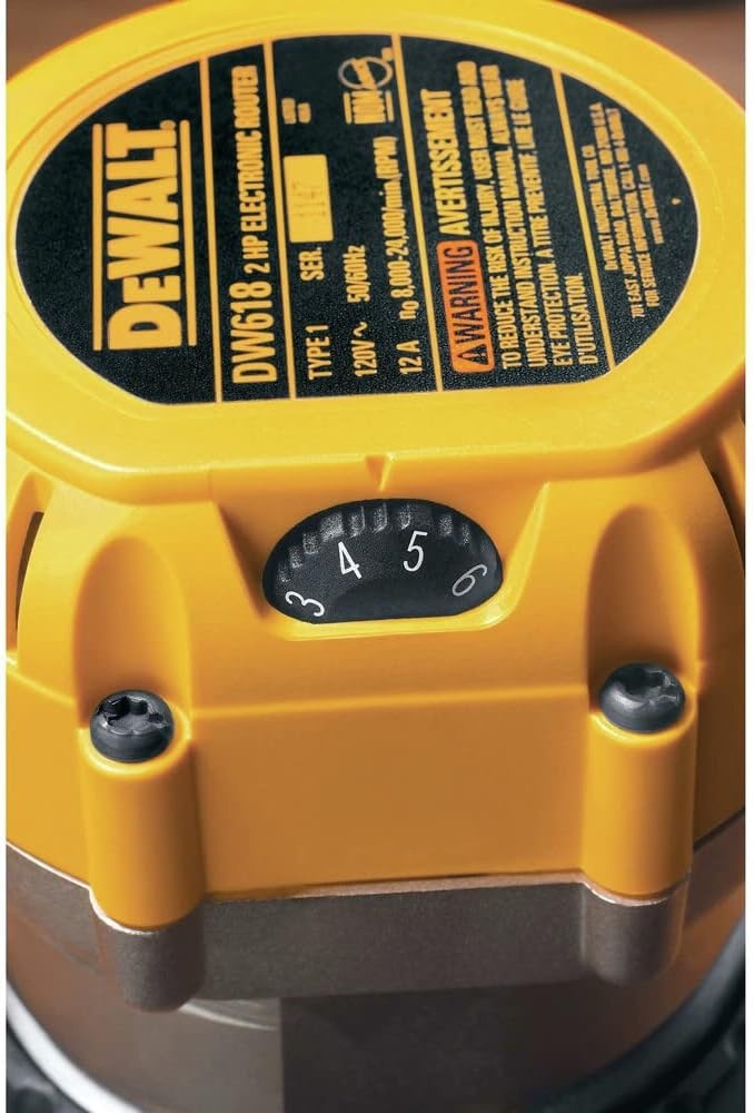 image:imageDEWALT Router Fixed Base 12Amp 24000 RPM Variable Speed Trigger 214HP Corded DW618Router