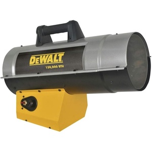 DEWALT 150,000 BTU Forced Air Propane Quiet Burner Technology Job Site Heater