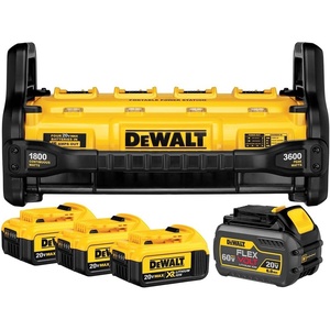 DEWALT DCB1800M3T1 Portable Power Station with (3) 4.0 Ah & (1) 6.0 Ah Batteries