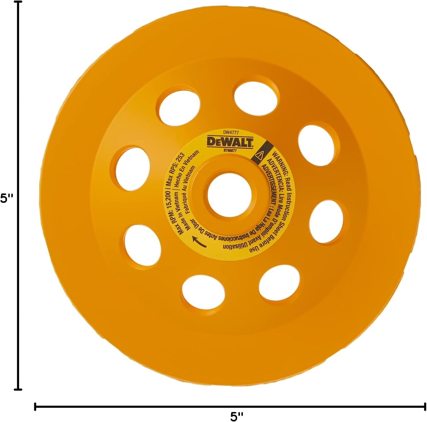 image:imageDEWALT Concrete Grinding Wheel Double Row Diamond Cup 5Inch DW4777