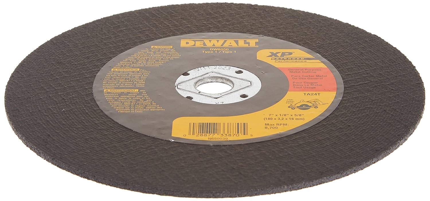image:imageDEWALT DW8056 7Inch Extended Performance Metal Abrasive Saw Blades1 Count Pack of 1
