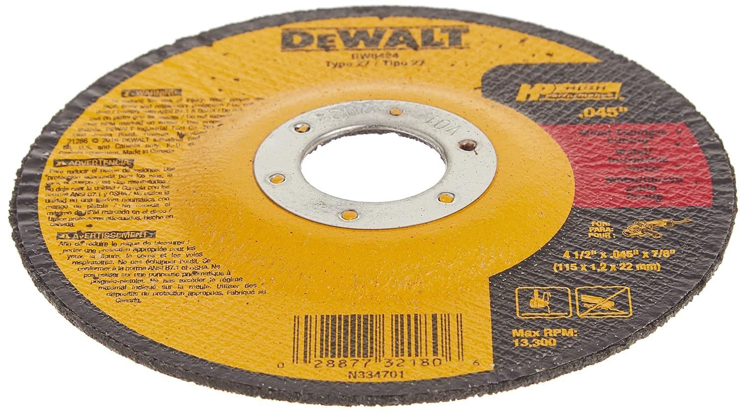 image:imageDEWALT DW8424 Thin Cutting Wheel 412Inch x 045Inch x 78Inch Pack of 11 Count Pack of 2