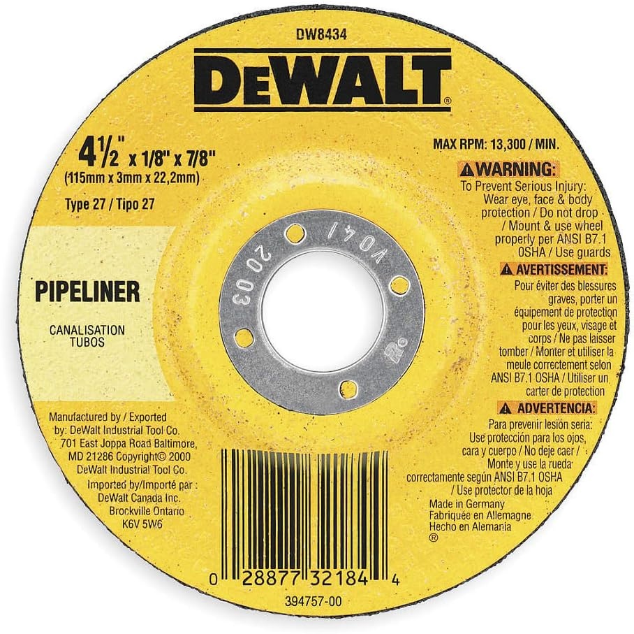 image:imageDEWALT DW8437 7Inch by 18Inch by 58Inch11 Pipeline Cutting WheelOne Size